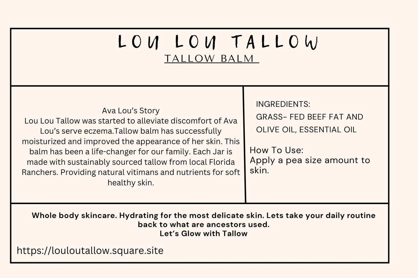 Beef Tallow Balm